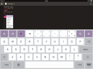 codeanywhere iPad コーディング画面